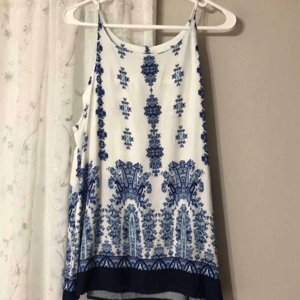 Verse Top Blouse Blue Floral XL Runs small!